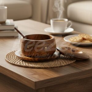 striped wooden roti hotpot (chapati box)