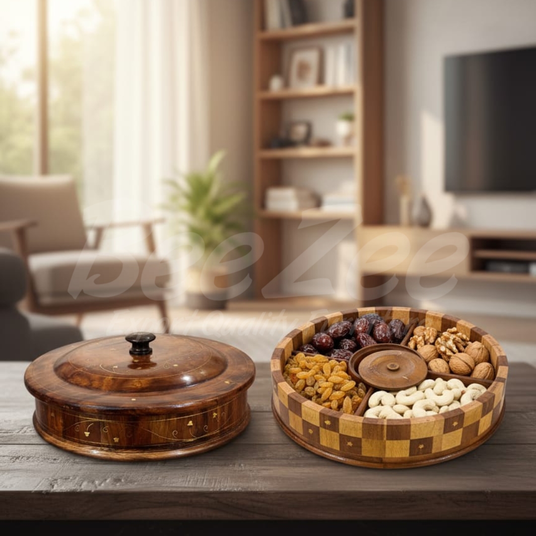 7 piece marble finish wooden bowl set