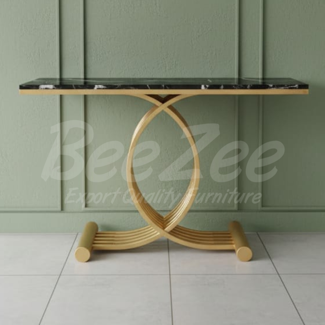 Eclipse Interlaced Gold Console Table