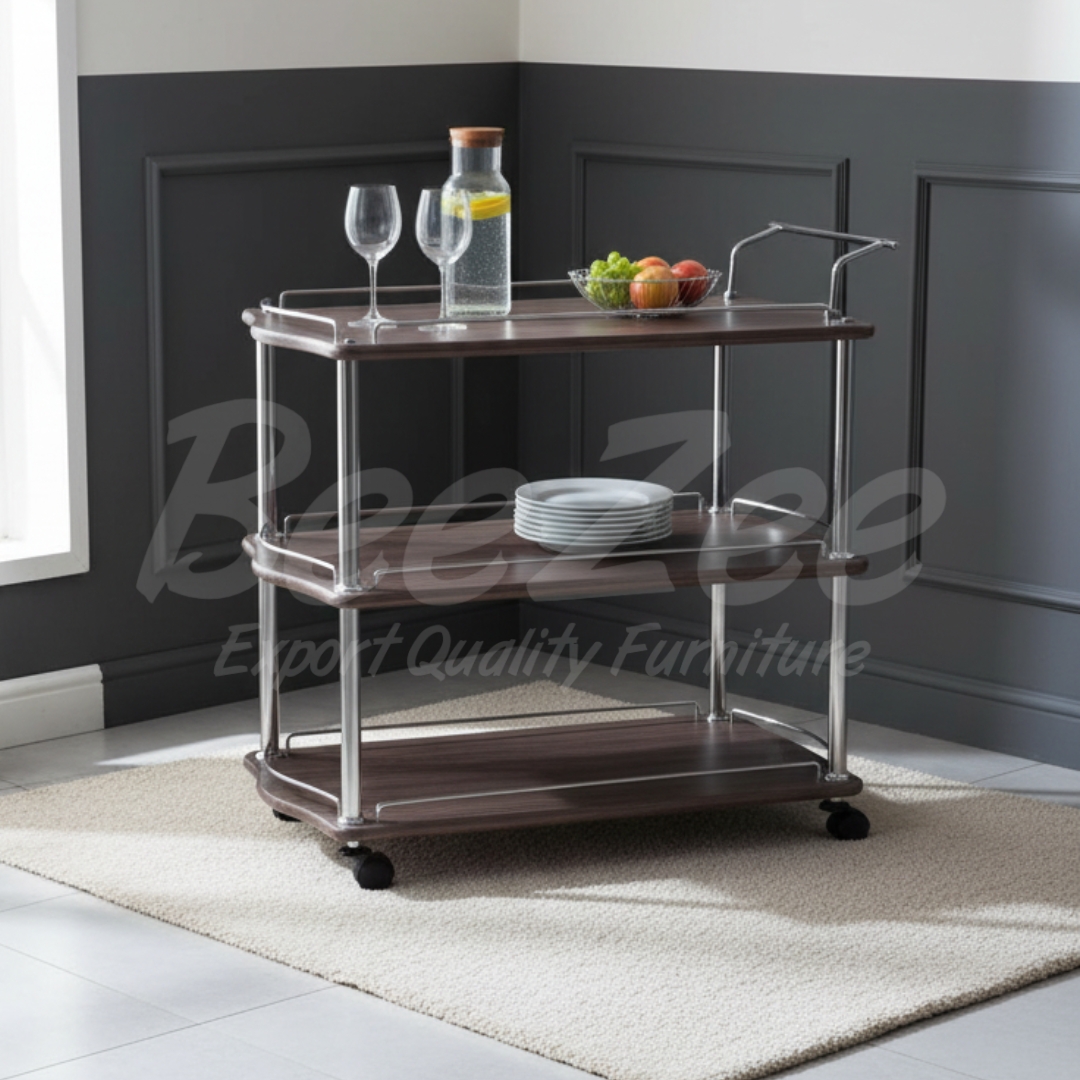 Sleek MDF Sheet Serving Trolley