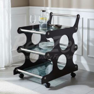 Modern MDF & Glass Serving Trolley