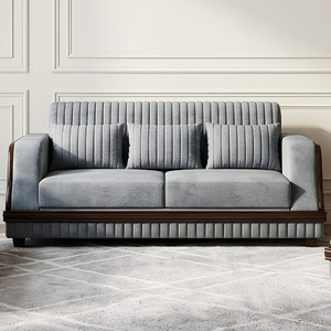 Sofa with Wood Frame Base and Channel Back