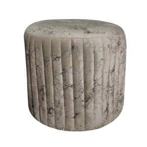Round Channel-Tufted Pouf