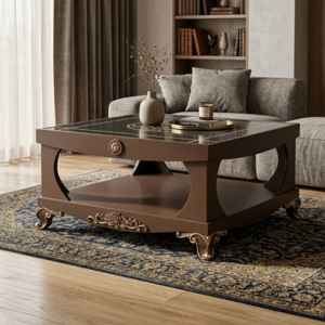 Coffee Table with Carved Cabriole Legs