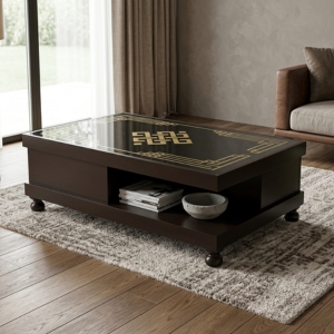 Coffee Table with Open Shelf and Bun Feet