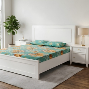 White Panel Bed with Simple Clean Headboard
